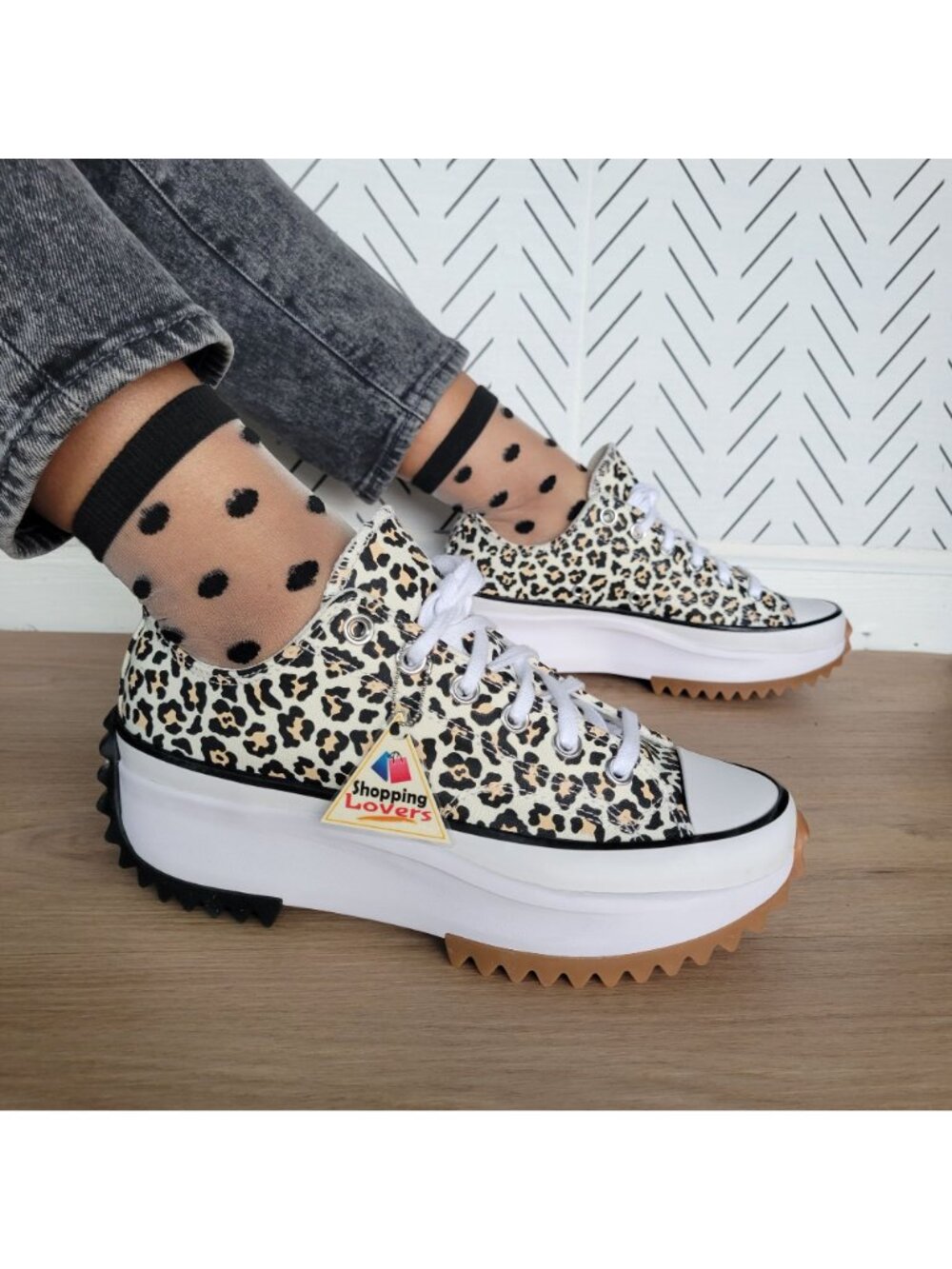 ❤️Converse Run Star Hike Platform Archive Leopard 9 Women's Shoes White A16286C - Picture 3 of 15